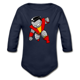 Character #21 Organic Long Sleeve Baby Bodysuit - dark navy