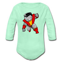 Character #21 Organic Long Sleeve Baby Bodysuit - light mint