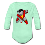 Character #21 Organic Long Sleeve Baby Bodysuit - light mint