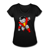 Character #21 Women's Tri-Blend V-Neck T-Shirt - black