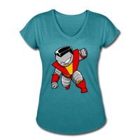 Character #21 Women's Tri-Blend V-Neck T-Shirt - heather turquoise