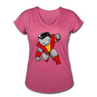 Character #21 Women's Tri-Blend V-Neck T-Shirt - heather raspberry