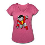 Character #21 Women's Tri-Blend V-Neck T-Shirt - heather raspberry