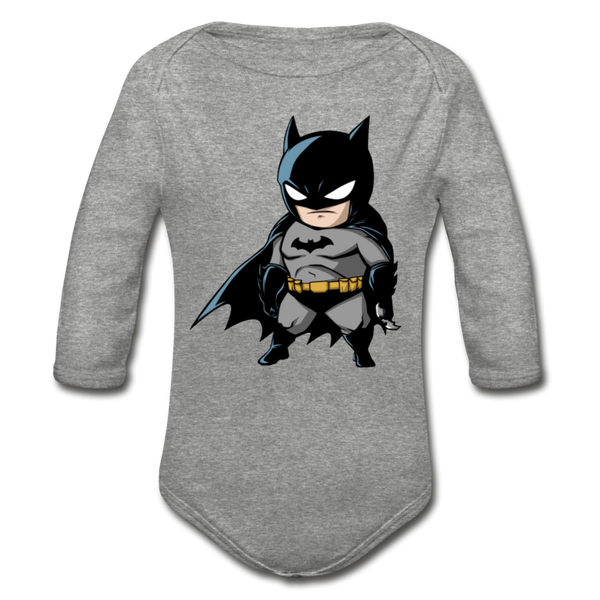 Character #22 Organic Long Sleeve Baby Bodysuit - heather gray