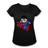 Character #23 Women's Tri-Blend V-Neck T-Shirt - black