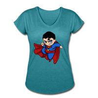 Character #23 Women's Tri-Blend V-Neck T-Shirt - heather turquoise