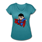 Character #23 Women's Tri-Blend V-Neck T-Shirt - heather turquoise