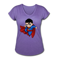 Character #23 Women's Tri-Blend V-Neck T-Shirt - purple heather