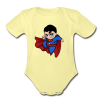 Character #23 Organic Short Sleeve Baby Bodysuit - washed yellow