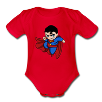 Character #23 Organic Short Sleeve Baby Bodysuit - red
