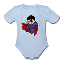 Character #23 Organic Short Sleeve Baby Bodysuit - sky
