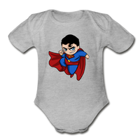 Character #23 Organic Short Sleeve Baby Bodysuit - heather gray