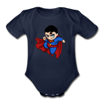 Character #23 Organic Short Sleeve Baby Bodysuit - dark navy