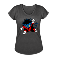 Character #24 Women's Tri-Blend V-Neck T-Shirt - deep heather