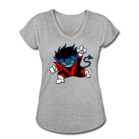 Character #24 Women's Tri-Blend V-Neck T-Shirt - heather gray