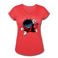 Character #24 Women's Tri-Blend V-Neck T-Shirt - heather red