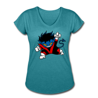 Character #24 Women's Tri-Blend V-Neck T-Shirt - heather turquoise