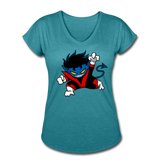 Character #24 Women's Tri-Blend V-Neck T-Shirt - heather turquoise