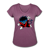 Character #24 Women's Tri-Blend V-Neck T-Shirt - heather plum