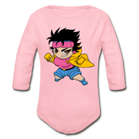 Character #25 Organic Long Sleeve Baby Bodysuit - light pink