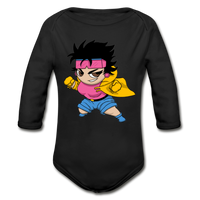 Character #25 Organic Long Sleeve Baby Bodysuit - black