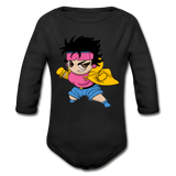 Character #25 Organic Long Sleeve Baby Bodysuit - black