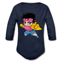 Character #25 Organic Long Sleeve Baby Bodysuit - dark navy