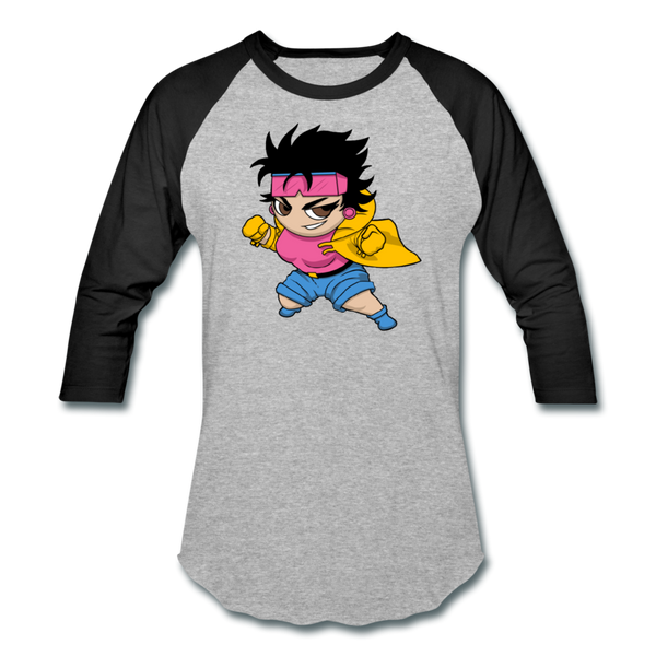 Character #25 Baseball T-Shirt - heather gray/black