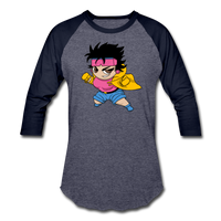 Character #25 Baseball T-Shirt - heather blue/navy