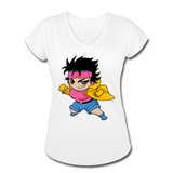 Character #25 Women's Tri-Blend V-Neck T-Shirt - white