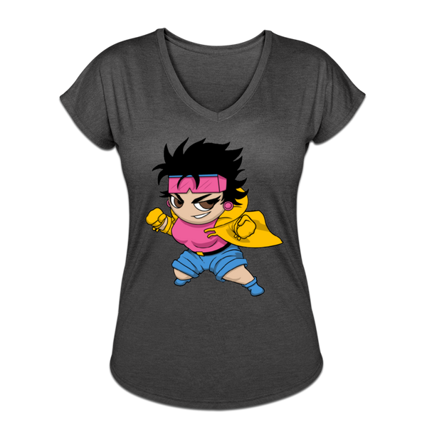 Character #25 Women's Tri-Blend V-Neck T-Shirt - deep heather