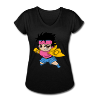 Character #25 Women's Tri-Blend V-Neck T-Shirt - black