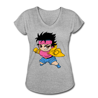 Character #25 Women's Tri-Blend V-Neck T-Shirt - heather gray