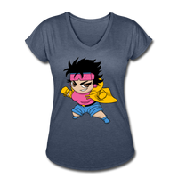 Character #25 Women's Tri-Blend V-Neck T-Shirt - navy heather