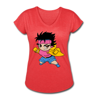 Character #25 Women's Tri-Blend V-Neck T-Shirt - heather red
