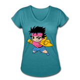 Character #25 Women's Tri-Blend V-Neck T-Shirt - heather turquoise