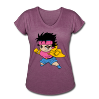 Character #25 Women's Tri-Blend V-Neck T-Shirt - heather plum