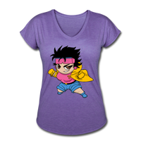 Character #25 Women's Tri-Blend V-Neck T-Shirt - purple heather