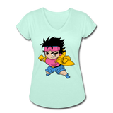 Character #25 Women's Tri-Blend V-Neck T-Shirt - mint