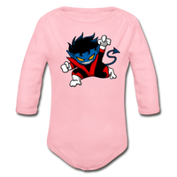 Character #24 Organic Long Sleeve Baby Bodysuit - light pink