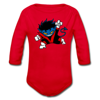 Character #24 Organic Long Sleeve Baby Bodysuit - red