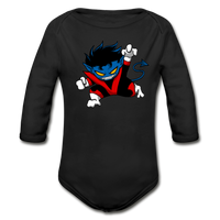 Character #24 Organic Long Sleeve Baby Bodysuit - black