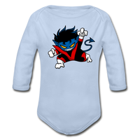 Character #24 Organic Long Sleeve Baby Bodysuit - sky