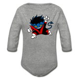 Character #24 Organic Long Sleeve Baby Bodysuit - heather gray