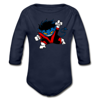Character #24 Organic Long Sleeve Baby Bodysuit - dark navy