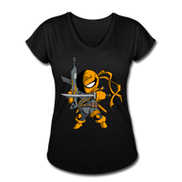 Character #26 Women's Tri-Blend V-Neck T-Shirt - black