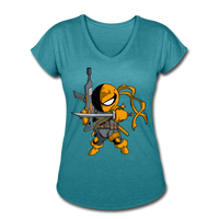 Character #26 Women's Tri-Blend V-Neck T-Shirt - heather turquoise