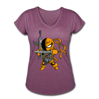 Character #26 Women's Tri-Blend V-Neck T-Shirt - heather plum