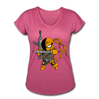 Character #26 Women's Tri-Blend V-Neck T-Shirt - heather raspberry