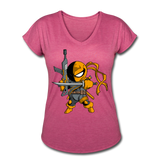 Character #26 Women's Tri-Blend V-Neck T-Shirt - heather raspberry